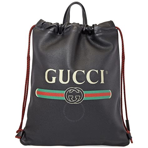 gucci print leather drawstring backpack replica|Gucci small backpack price.